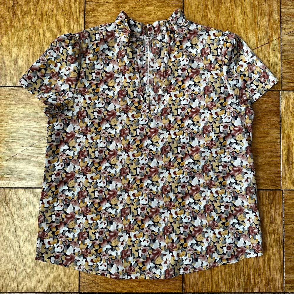 Floral Print V-neck Blouse